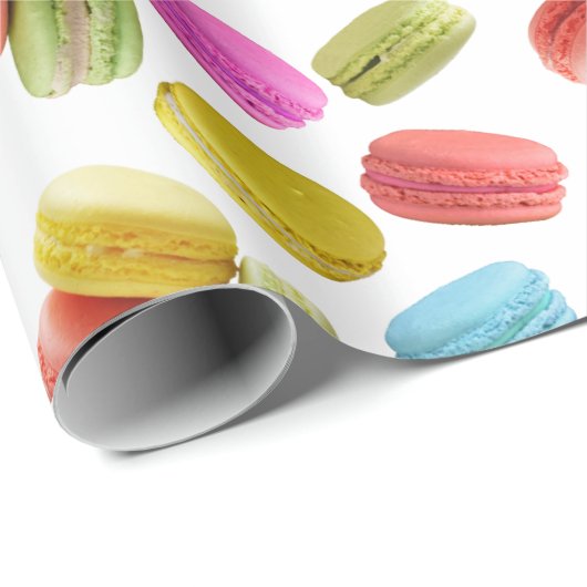 Farbenfrohe Macaron Cookies Pattern Jeden Anlaß Geschenkpapier (Rolleneckpunkt)
