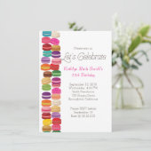 Farbenfrohe Macaron Geburtstag Einladung (Stehend Vorderseite)