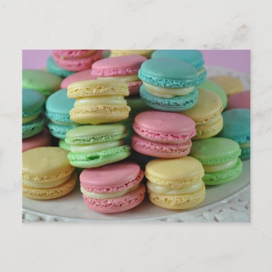 Farbenfrohe Macaron-Macaron-Postkarte Postkarte (Vorderseite)