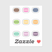 Farbenfrohe Macaron Set Stickers Aufkleber (Blatt)