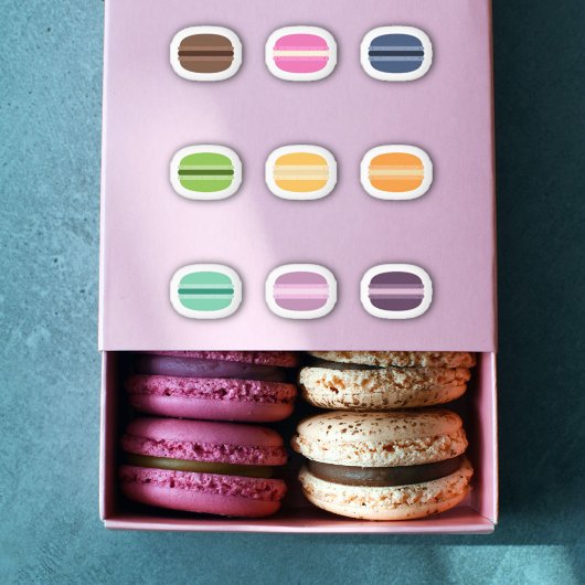 Farbenfrohe Macaron Set Stickers Aufkleber