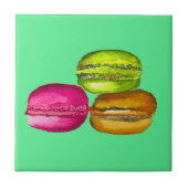 Farbenfrohe Macarons Aquarellkunst funky Fliese (Vorderseite)