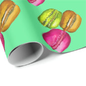 Farbenfrohe Macarons Aquarellkunst funky Geschenkpapier (Rolleneckpunkt)