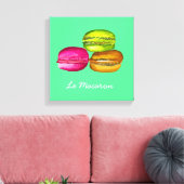 Farbenfrohe Macarons Aquarellkunst funky Leinwanddruck (Insitu (Wohnzimmer))