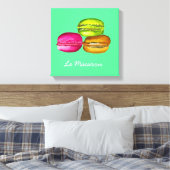 Farbenfrohe Macarons Aquarellkunst funky Leinwanddruck (Insitu (Schlafzimmer))