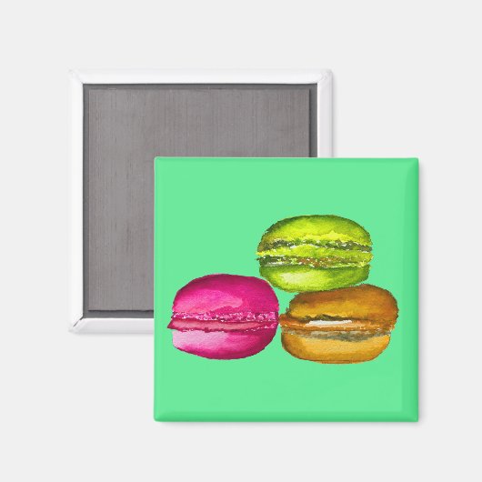 Farbenfrohe Macarons Aquarellkunst funky Magnet (Vorderseite/Rückseite)