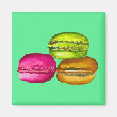 Farbenfrohe Macarons Aquarellkunst funky Magnet (Vorne)