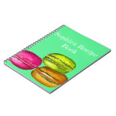 Farbenfrohe Macarons Aquarellkunst funky Notizblock (Linke Seite)