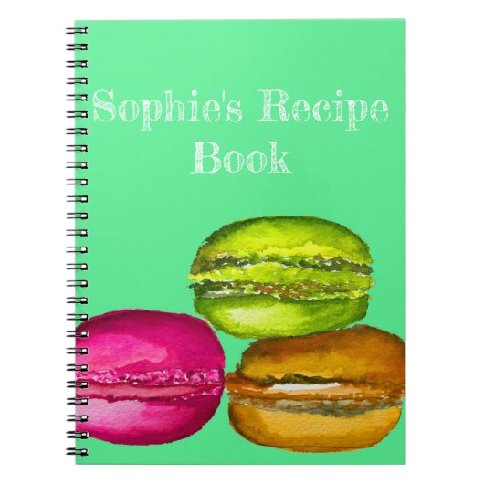 Farbenfrohe Macarons Aquarellkunst funky Notizblock (Vorderseite)