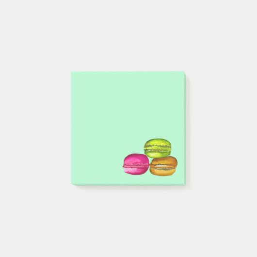 Farbenfrohe Macarons Aquarellkunst funky Post-it Klebezettel (Vorderseite)