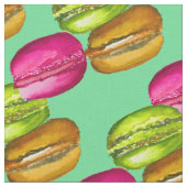 Farbenfrohe Macarons Aquarellkunst funky Stoff (Nahaufnahme)