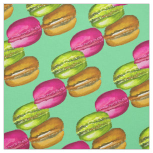 Farbenfrohe Macarons Aquarellkunst funky Stoff