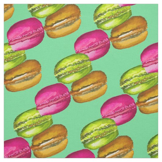Farbenfrohe Macarons Aquarellkunst funky Stoff (Muster)
