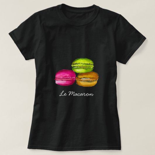 Farbenfrohe Macarons Aquarellkunst funky T-Shirt (Design vorne)