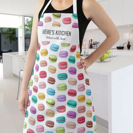 Farbenfrohe Macarons Baker Koch Meme's Küchen Cust Schürze