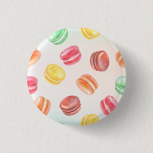 Farbenfrohe Macarons Button (Vorderseite)
