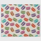 Farbenfrohe Macarons Geschenkpapier (Flach)