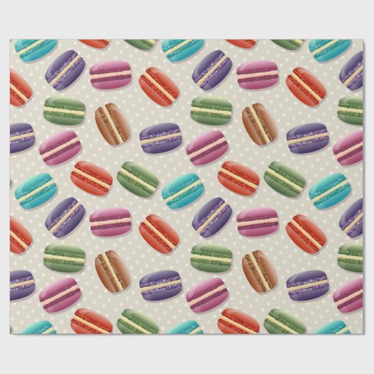 Farbenfrohe Macarons Geschenkpapier (Flach)