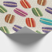 Farbenfrohe Macarons Geschenkpapier (Ecke)
