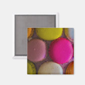 Farbenfrohe Macarons Geschmackvoll gebackenes Dess Magnet (Vorderseite/Rückseite)