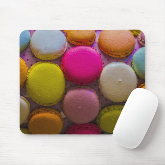 Farbenfrohe Macarons Geschmackvoll gebackenes Dess Mousepad (Mit Mouse)