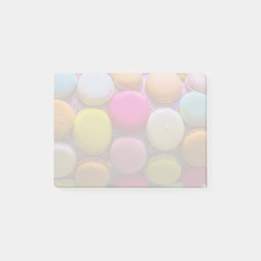Farbenfrohe Macarons Geschmackvoll gebackenes Dess Post-it Klebezettel (Vorderseite)