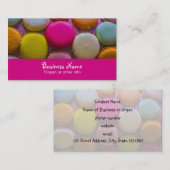 Farbenfrohe Macarons Geschmackvoll gebackenes Dess Visitenkarte (Vorne/Hinten)