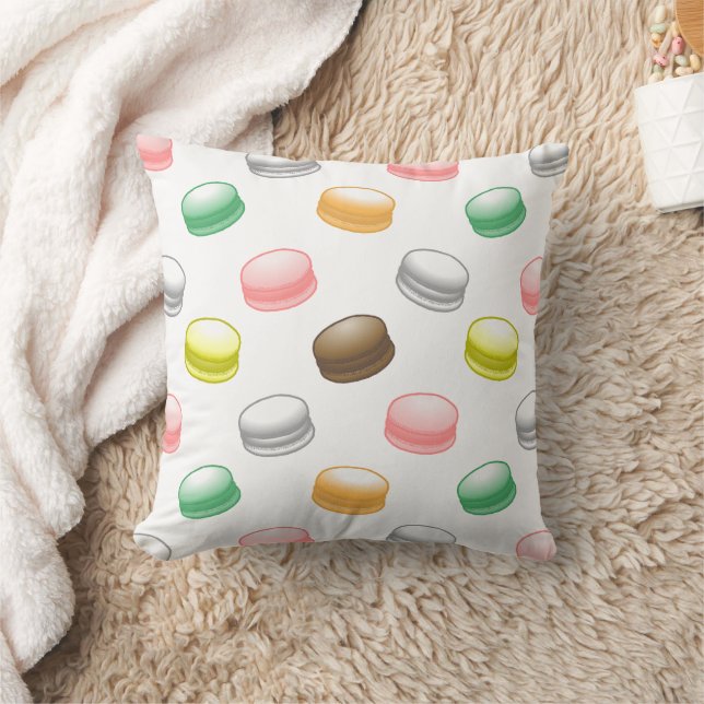 Farbenfrohe Macarons Kissen (Decke)