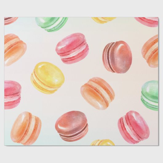 Farbenfrohe Macarons Kunst, Dichtung und Musik Geschenkpapier (Flach)