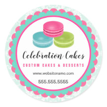 Farbenfrohe Macarons Scalloped Banner Bäckerei