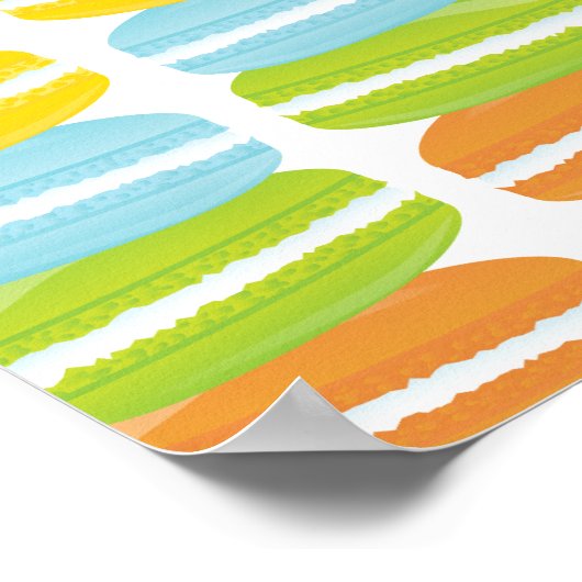 Farbenfrohe Macarons Stack Pattern Poster (Ecke)