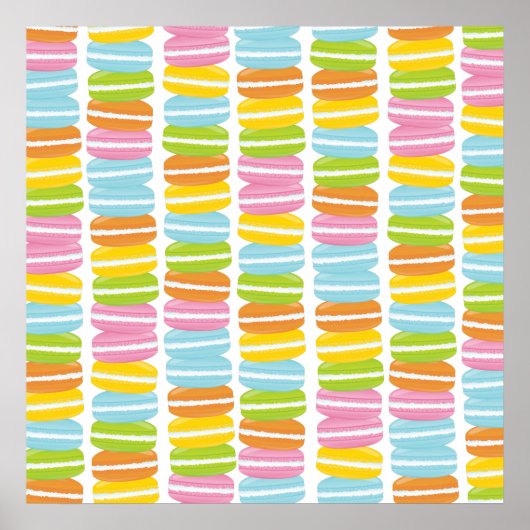 Farbenfrohe Macarons Stack Pattern Poster (Vorne)
