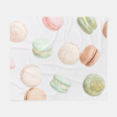 Farbenfrohe Macarons: Süß fallendes Muster. Fleecedecke (Vorderseite (Horizontal))