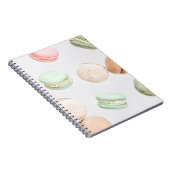 Farbenfrohe Macarons: Süß fallendes Muster. Notizblock (Rechte Seite)