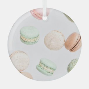 Farbenfrohe Macarons: Süß fallendes Muster. Ornament Aus Glas