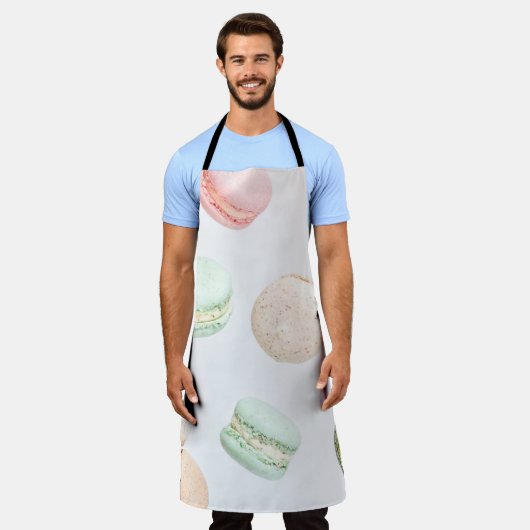 Farbenfrohe Macarons: Süß fallendes Muster. Schürze (Getragen)