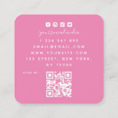 Farbenfrohe Macarons Süßigkeiten Qr Code Modernes Quadratische Visitenkarte (Rückseite)