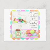 Farbenfrohe Macarons Sweet Friend Inspiration Postkarte (Vorderseite)