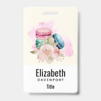 Farbenfrohe Macarons und Blume Wasserfarben