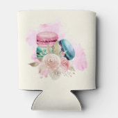 Farbenfrohe Macarons und Blume Wasserfarben Dosenkühler (Rückseite)