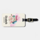 Farbenfrohe Macarons und Blume Wasserfarben Gepäckanhänger (Vorderseite horizontal)
