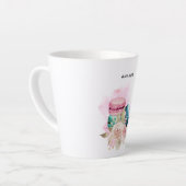 Farbenfrohe Macarons und Blume Wasserfarben Milchtasse (Linke Ecke)