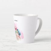 Farbenfrohe Macarons und Blume Wasserfarben Milchtasse (Rechte Ecke)