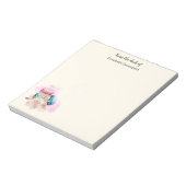 Farbenfrohe Macarons und Blume Wasserfarben Notizblock (Rotiert)