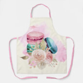 Farbenfrohe Macarons und Blume Wasserfarben Schürze (Vorderseite)