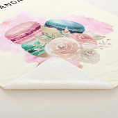 Farbenfrohe Macarons und Blume Wasserfarben Sherpadecke (3/4)