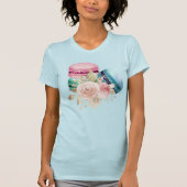 Farbenfrohe Macarons und Blume Wasserfarben T-Shirt (Vorderseite)