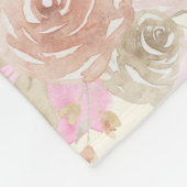 Farbenfrohe Macarons und Blume Wasserfarbmuster Fleecedecke (Ecke)