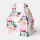 Farbenfrohe Macarons und Blume Wasserfarbmuster Geschenkschachtel (Rückseite)