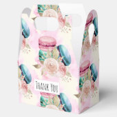 Farbenfrohe Macarons und Blume Wasserfarbmuster Geschenkschachtel (Geöffnet)